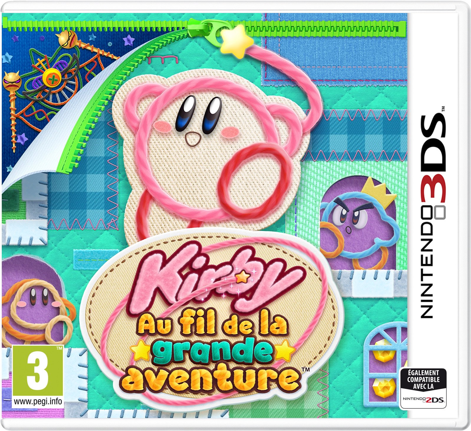 jaquette reduite de Kirby: Au Fil de la Grande Aventure sur 3DS