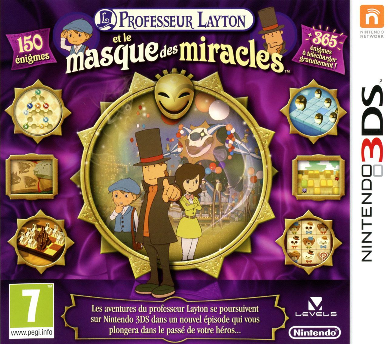 jaquette reduite de Professeur Layton et Le Masque des Miracles sur 3DS
