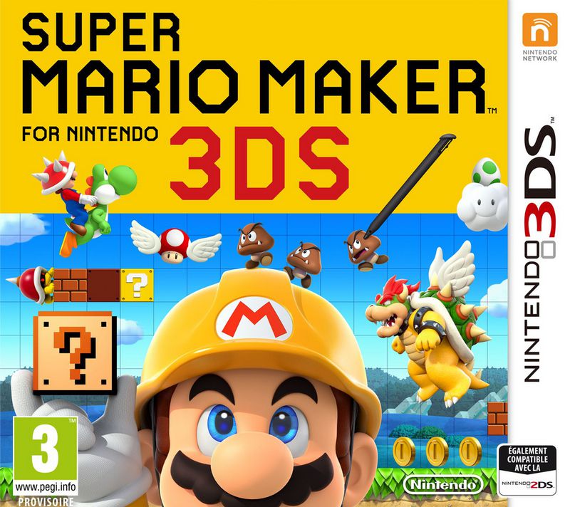 jaquette reduite de Super Mario Maker 3DS sur 3DS