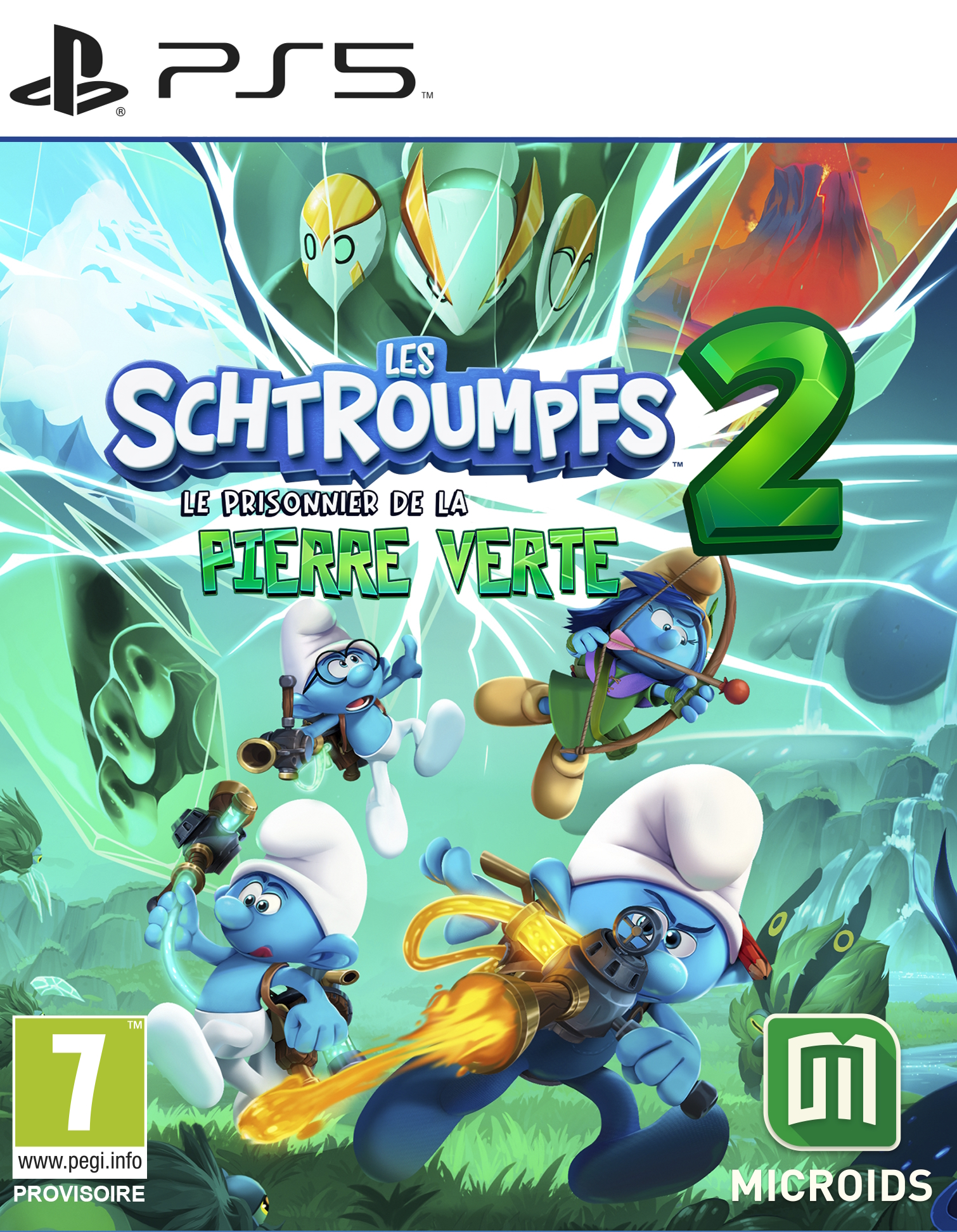 jaquette reduite de Les Schtroumpfs 2 - Le Prisonnier de la Pierre Verte sur Playstation 5