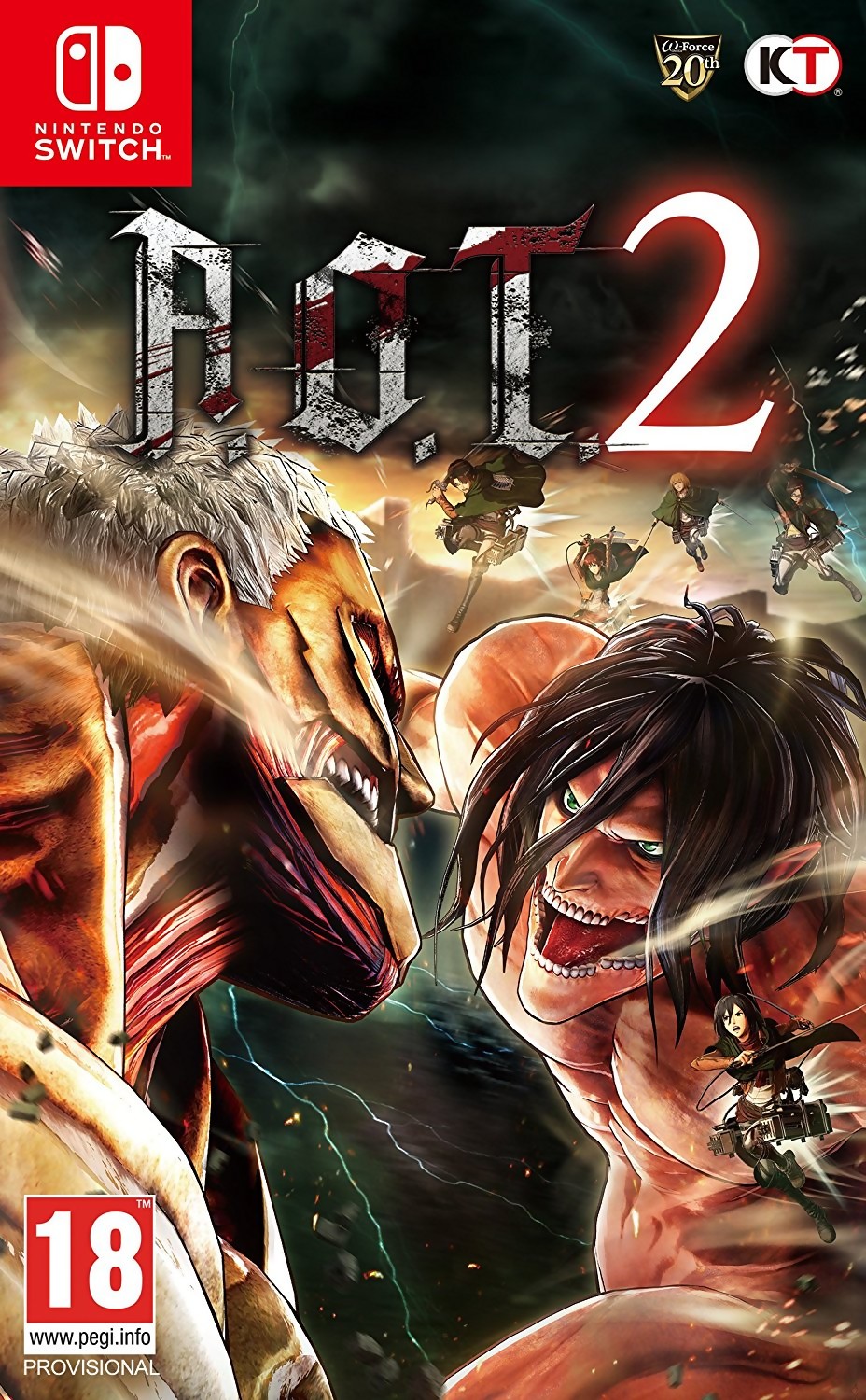 jaquette reduite de Attack on Titan 2 sur Switch