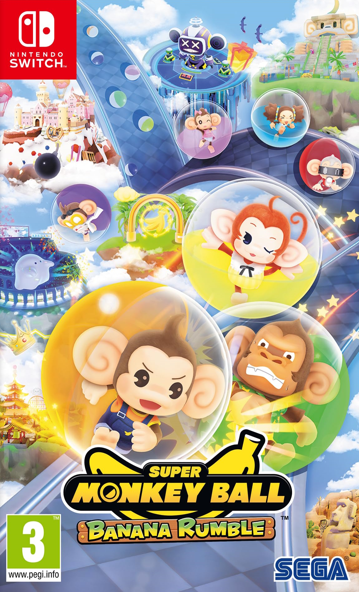 jaquette reduite de Super Monkey Ball Banana Rumble sur Switch