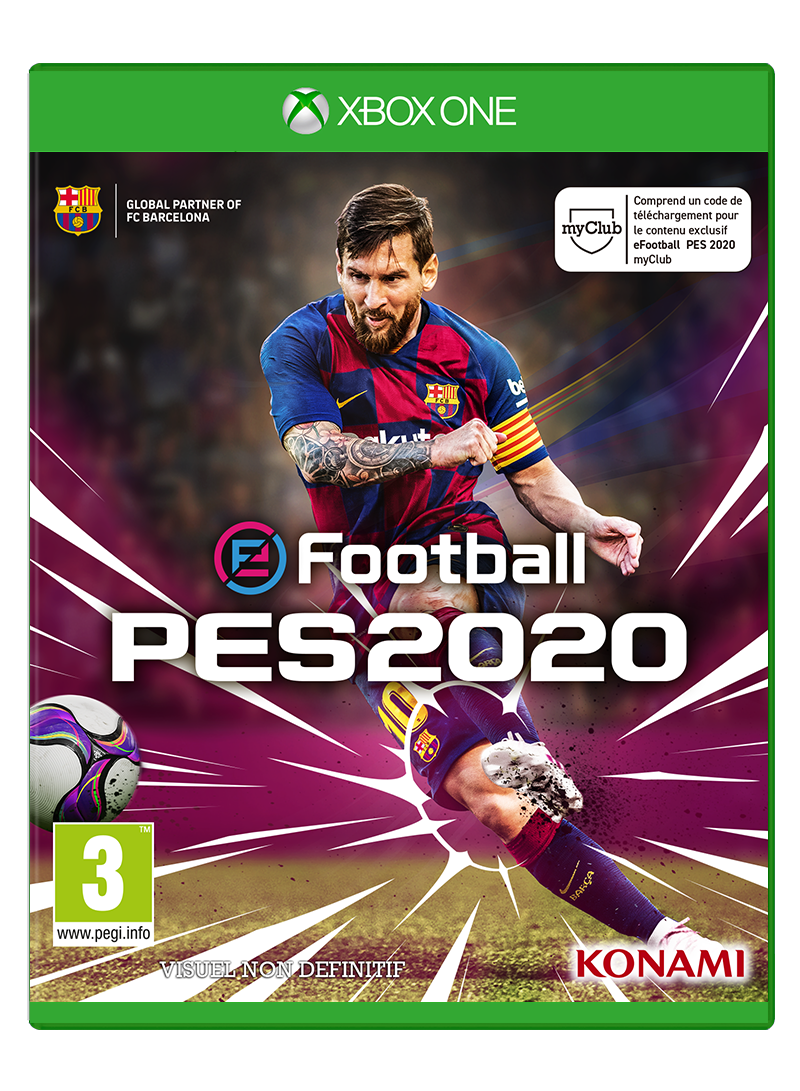 jaquette reduite de eFootball PES 2020 sur Xbox One